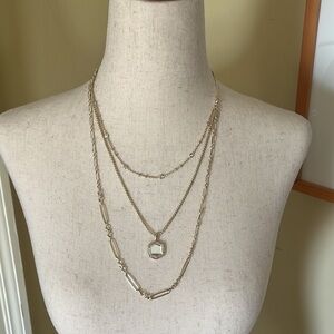 Kendra Scott Davis triple strand necklace EUC